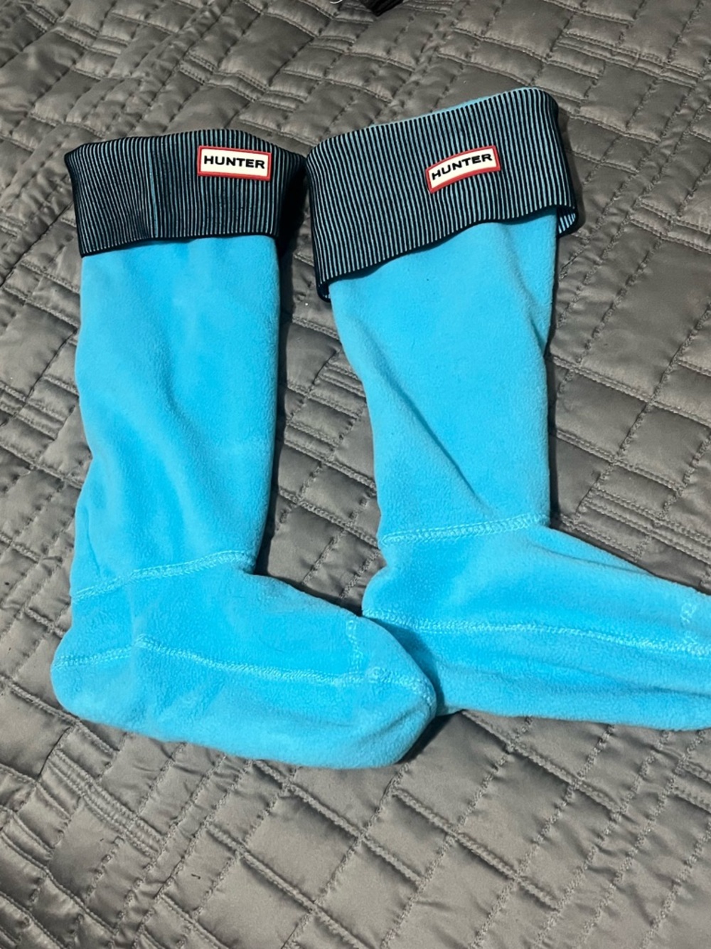 Hunter Tall Boot Liners - Bright Blue Fleece - Size M (US 5-7)